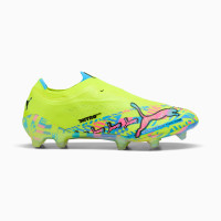 PUMA Ultra Nitro 7 Ultimate ADV Sans Lacets Gazon Naturel Chaussures de Foot (FG) Vert Néon Bleu Vif Rose Vif