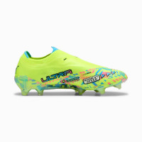 PUMA Ultra Nitro 7 Ultimate ADV Sans Lacets Gazon Naturel Chaussures de Foot (FG) Vert Néon Bleu Vif Rose Vif