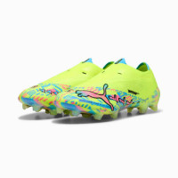 PUMA Ultra Nitro 7 Ultimate ADV Sans Lacets Gazon Naturel Chaussures de Foot (FG) Vert Néon Bleu Vif Rose Vif