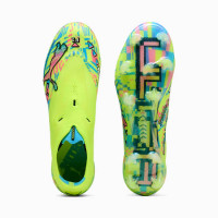 PUMA Ultra Nitro 7 Ultimate ADV Sans Lacets Gazon Naturel Chaussures de Foot (FG) Vert Néon Bleu Vif Rose Vif