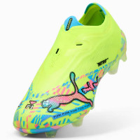 PUMA Ultra Nitro 7 Ultimate ADV Sans Lacets Gazon Naturel Chaussures de Foot (FG) Vert Néon Bleu Vif Rose Vif