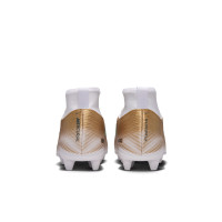 Nike Mercurial Superfly 11 Mbappé Club Gazon Naturel Artificiel Chaussures de Foot (MG) Enfants Doré Vert Blanc