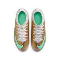 Nike Mercurial Superfly 11 Mbappé Club Gazon Naturel Artificiel Chaussures de Foot (MG) Enfants Doré Vert Blanc