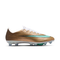 Nike Zoom Mercurial Superfly 11 Mbappé Elite Gazon Artificiel Chaussures de Foot (AG) Doré Vert Blanc