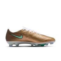 Nike Zoom Mercurial Superfly 11 Mbappé Elite Gazon Artificiel Chaussures de Foot (AG) Doré Vert Blanc