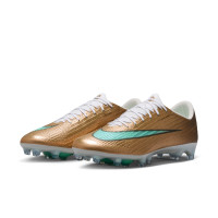 Nike Zoom Mercurial Superfly 11 Mbappé Elite Gazon Artificiel Chaussures de Foot (AG) Doré Vert Blanc