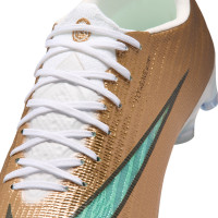 Nike Zoom Mercurial Superfly 11 Mbappé Elite Gazon Artificiel Chaussures de Foot (AG) Doré Vert Blanc