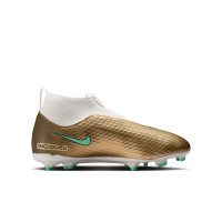 Nike Zoom Mercurial Superfly 11 Mbappé Academy Gazon Naturel Artificiel Chaussures de Foot (MG) Enfants Doré Vert Blanc