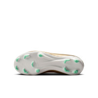 Nike Zoom Mercurial Superfly 11 Mbappé Academy Gazon Naturel Artificiel Chaussures de Foot (MG) Enfants Doré Vert Blanc