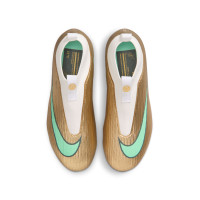 Nike Zoom Mercurial Superfly 11 Mbappé Academy Gazon Naturel Artificiel Chaussures de Foot (MG) Enfants Doré Vert Blanc