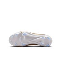 Nike Mercurial Vapor 17 Mbappé Pro Gazon Naturel Chaussures de Foot (FG) Enfants Doré Vert Blanc
