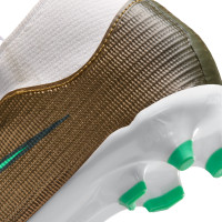Nike Zoom Mercurial Superfly 11 Academy Gazon Naturel Artificiel Chaussures de Foot (MG) Tout-Petits Doré Vert Blanc