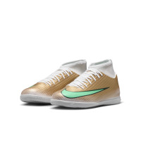 Nike Mercurial Superfly 11 Mbappé Club Zaalvoetbalschoenen (IN) Kids Goud Groen Wit