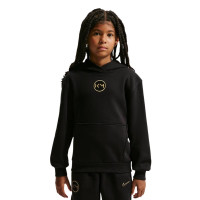 Sweat à capuche polaire Nike Kylian Mbappé Club pour enfants, noir et doré