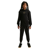 Sweat à capuche polaire Nike Kylian Mbappé Club pour enfants, noir et doré