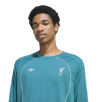 T-shirt à manches longues adidas Liverpool Originals blanc turquoise