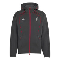 adidas Liverpool Originals Trainingspak Donkergrijs Rood Zilver