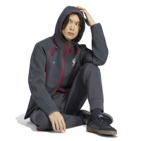 adidas Liverpool Originals Trainingsbroek Donkergrijs Rood Zilver