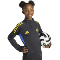 adidas Manchester United Haut d'Entraînement 1/4-Zip 2025-2026 Enfants Noir Bleu Jaune
