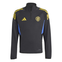 adidas Manchester United Haut d'Entraînement 1/4-Zip 2025-2026 Enfants Noir Bleu Jaune
