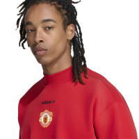 Pull adidas Manchester United EQT Crew rouge noir blanc
