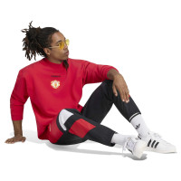 Pull adidas Manchester United EQT Crew rouge noir blanc