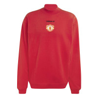 Pull adidas Manchester United EQT Crew rouge noir blanc