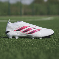 adidas Predator League Veterloze Gras Voetbalschoenen (FG) Wit Zwart Roze