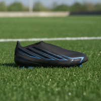 adidas F50 Hyperfast League Veterloze Gras Voetbalschoenen (FG) Zwart Zwart Blauw