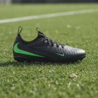Nike Phantom 6 Low Academy Gras / Kunstgras Voetbalschoenen (MG) Kids Zwart Felgroen