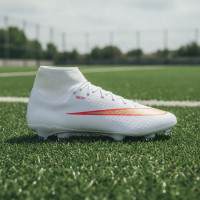 Nike Zoom Mercurial Superfly 11 Academy Gazon Naturel Artificiel Chaussures de Foot (MG) Blanc Rouge Vif Doré