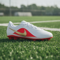 Nike Tiempo Maestro Club Gras / Kunstgras Voetbalschoenen (MG) Kids Wit Felrood Goud