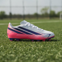 adidas F50 Hyperfast Club Gras / Kunstgras Voetbalschoenen (MG) Kids Wit Paars Roze