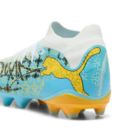 PUMA Future 9 Match Playmaker Gras / Kunstgras Voetbalschoenen (MG) Wit Vibrant Blue Sun Stream Lichtblauw