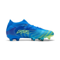 PUMA Future 9 Ultimate Gazon Naturel Chaussures de Foot (FG) Bleu Bleu Lumineux Lime