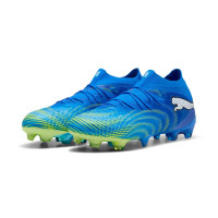 PUMA Future 9 Ultimate Gazon Naturel Chaussures de Foot (FG) Bleu Bleu Lumineux Lime