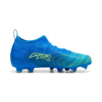 PUMA Future 9 Match Gras / Kunstgras Voetbalschoenen (MG) Kids Blauw Luminous Blue Lime