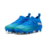 PUMA Future 9 Match Gras / Kunstgras Voetbalschoenen (MG) Kids Blauw Luminous Blue Lime