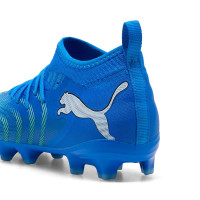 PUMA Future 9 Match Gras / Kunstgras Voetbalschoenen (MG) Kids Blauw Luminous Blue Lime