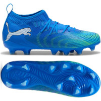 PUMA Future 9 Match Gras / Kunstgras Voetbalschoenen (MG) Kids Blauw Luminous Blue Lime