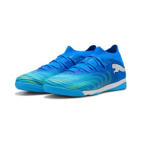 PUMA Future 9 Match Chaussures de Foot en Salle (IN) Bleu Bleu Lumineux Lime
