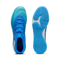 PUMA Future 9 Match Chaussures de Foot en Salle (IN) Bleu Bleu Lumineux Lime