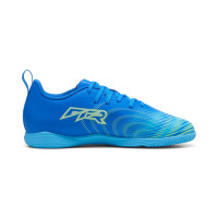 PUMA Future 9 Play Zaalvoetbalschoenen (IN) Kids Blauw Luminous Blue Lime