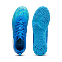 PUMA Future 9 Play Zaalvoetbalschoenen (IN) Kids Blauw Luminous Blue Lime