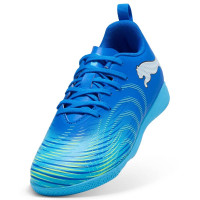 PUMA Future 9 Play Zaalvoetbalschoenen (IN) Kids Blauw Luminous Blue Lime