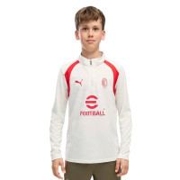 Haut d'entraînement PUMA AC Milan 1/4-Zip 2026-2027 pour Enfants gris clair rouge