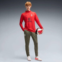 Pantalon d'entraînement PUMA AC Milan 2026-2027 vert foncé rouge blanc