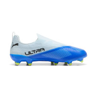 PUMA Ultra 7 Match Sans Lacets Gazon Naturel Artificiel Chaussures de Foot (MG) Enfants Bleu Clair Bleu Lime