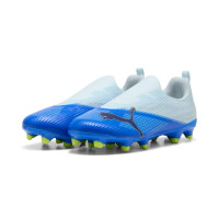 PUMA Ultra 7 Match Sans Lacets Gazon Naturel Artificiel Chaussures de Foot (MG) Enfants Bleu Clair Bleu Lime