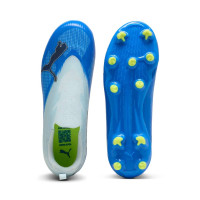 PUMA Ultra 7 Match Sans Lacets Gazon Naturel Artificiel Chaussures de Foot (MG) Enfants Bleu Clair Bleu Lime